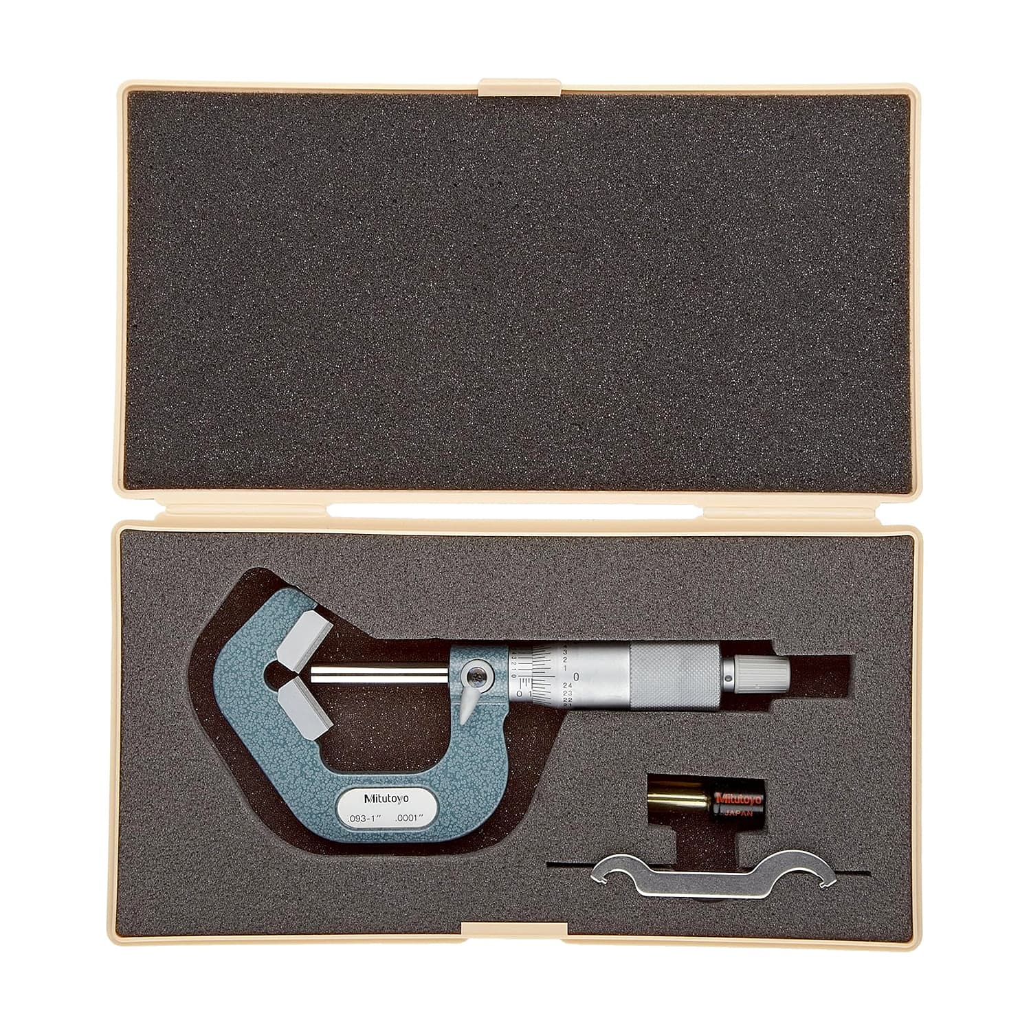 Mitutoyo 114-135 5 Flute V-Anvil Micrometer, 0.09 to 1”