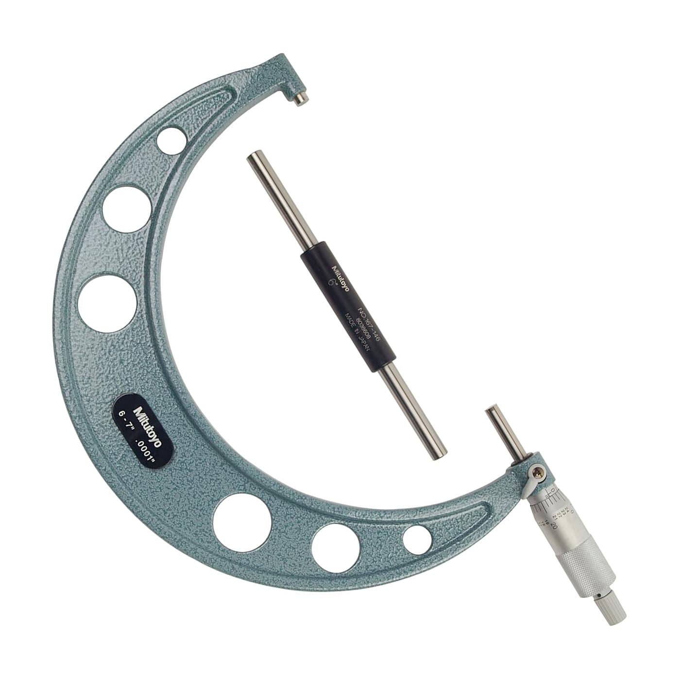 Mitutoyo 103-221 Outside Micrometer Economy Design, 6 to 7”, 0.0001"