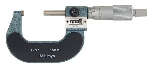 Mitutoyo 193-212 Outside Micrometer, 1 to 2", .0001"