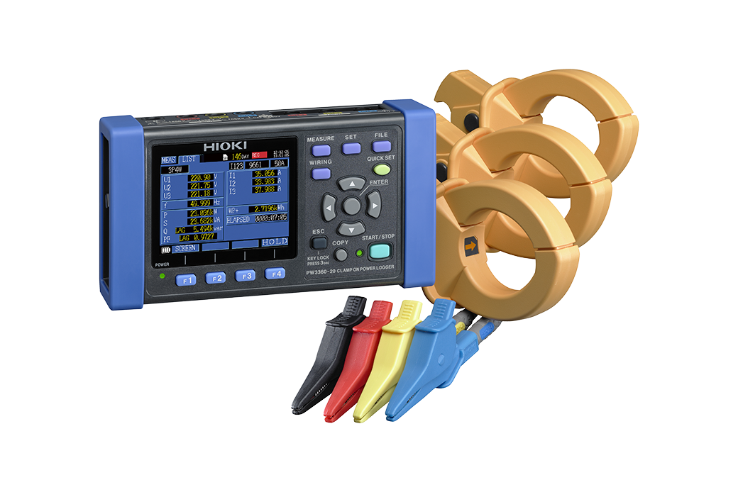 Hioki PW3360-21/500Pro Clamp-On Power Logger Kit with Harmonic Analysis, 500 A