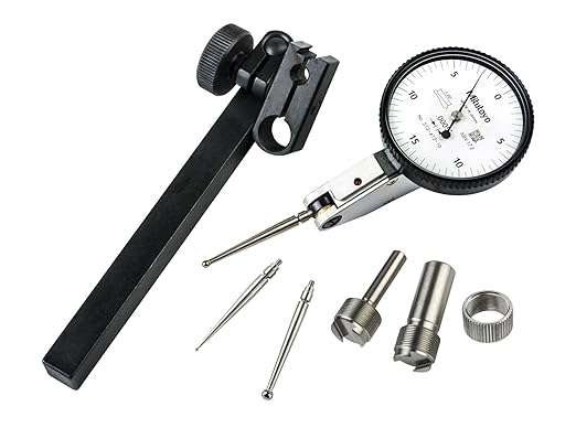 Mitutoyo 513-412-10T Horizontal Dial Test Indicator, Full Standard Set, 0.03" Range