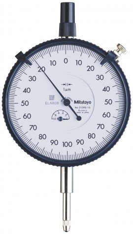 Mitutoyo 3109A-10 Series 3 Large Face Dial Indicator with Lug, 1 mm, Metric