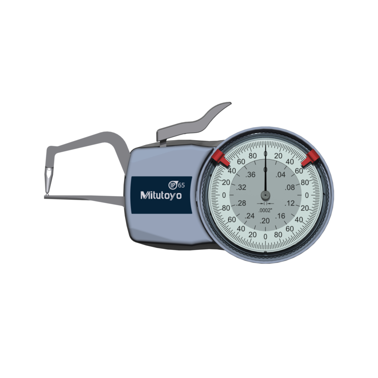 Mitutoyo 209-452 Series 209 External Dial Caliper Gauge, 0 to 0.4", 0.0002" graduations