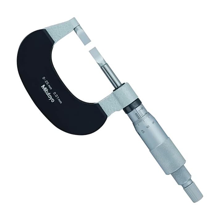 Mitutoyo 122-101-10 Blade Micrometer Hardened Steel, 0 to 25 mm