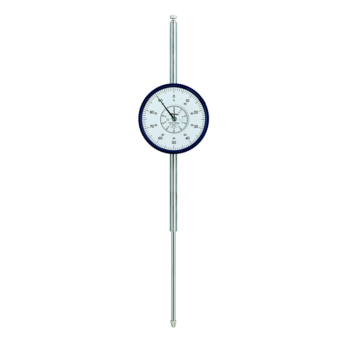 Mitutoyo 3062A-19 Series 3 Large Face Dial Indicator with Lug, 100 mm, Metric