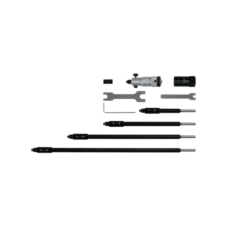 Mitutoyo 141-233 Micrometer, Inside, Interchangeable Rod Type, 2-12"