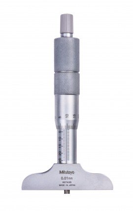Mitutoyo 129-152 Mechanical Interchangeable Rod Depth Micrometer, 0 to 300 mm, .01 mm Graduation