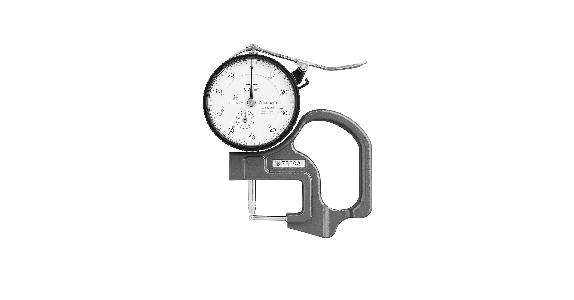 Mitutoyo 7360 Dial Tube Thickness Gauge, 0 to 10 mm