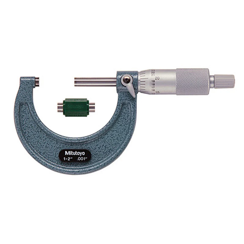 Mitutoyo 103-178 Series 103 Outside Micrometer with ratchet stop, 1 to 2", 0.001"