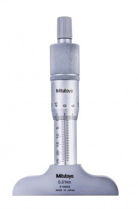Mitutoyo 128-101 128 Series Metric Depth Micrometer, 0 to 25 mm