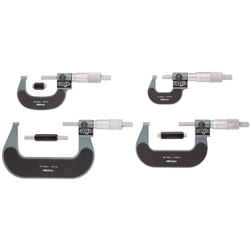 Mitutoyo 193-916 Outside Micrometer Set, 0 to 100 mm, 0.001 mm