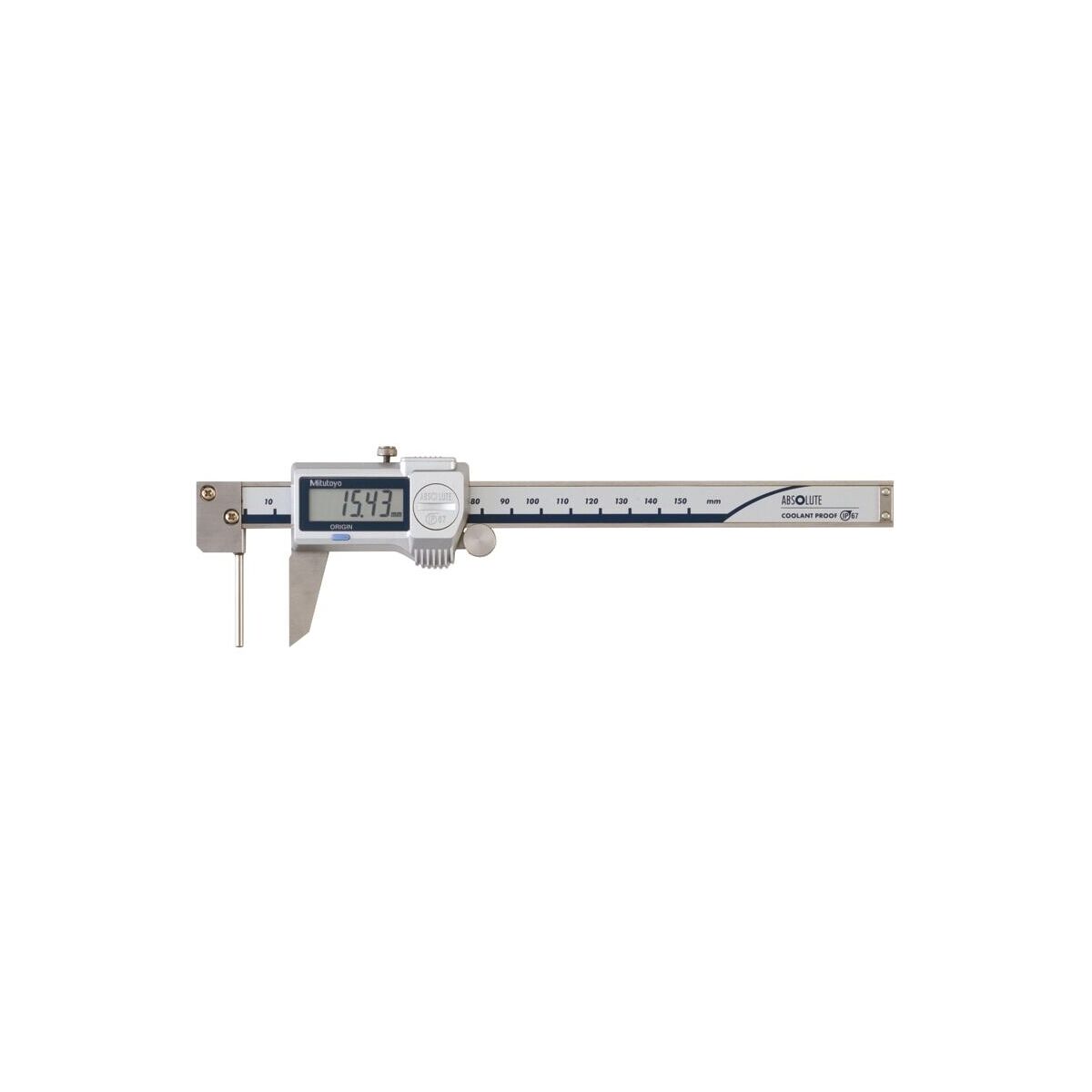 Mitutoyo 573-661-20 Digital ABS Tube Thickness Caliper, 0 to 150 mm, thumb roller