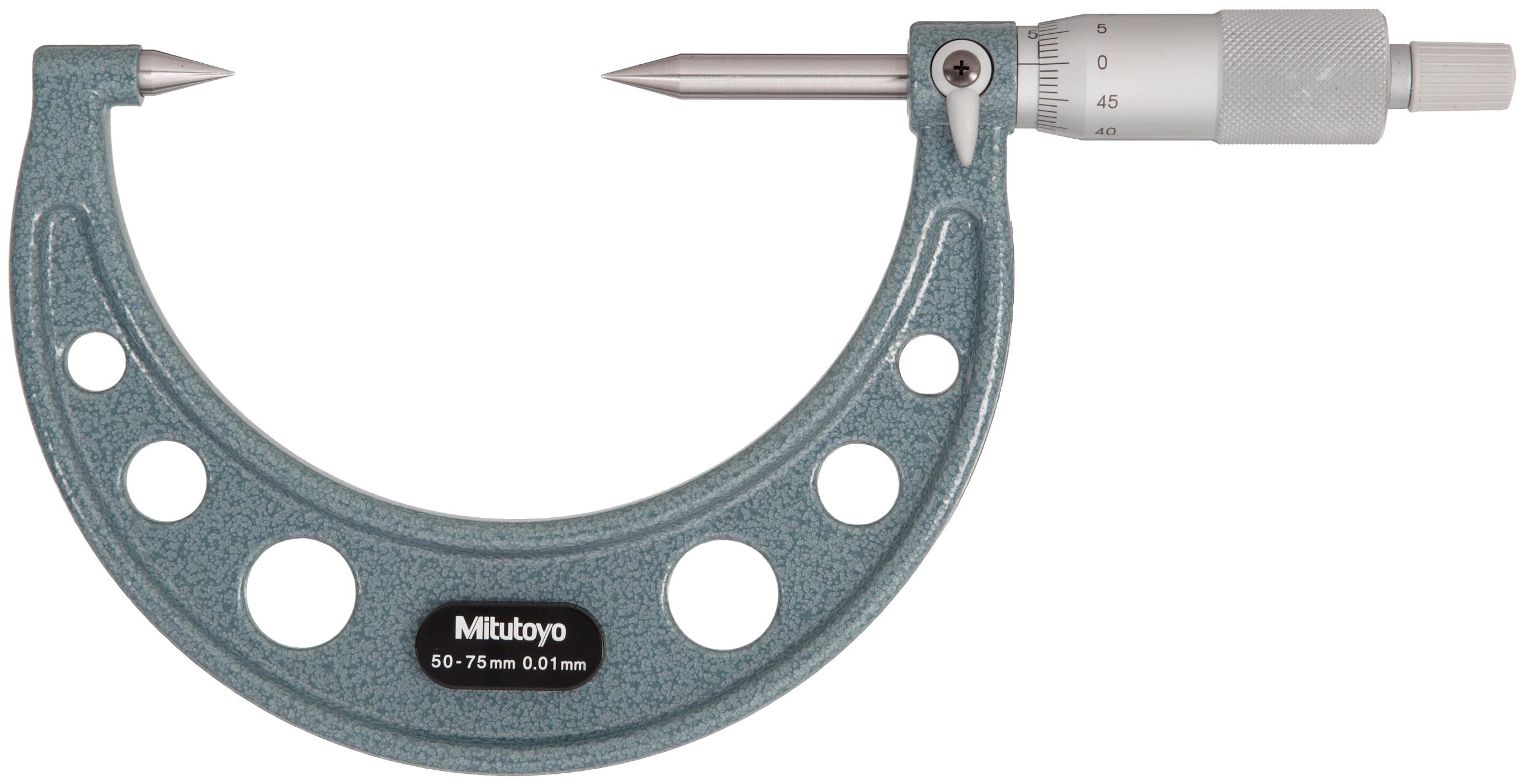Mitutoyo 112-204 Series 112 Point Micrometer, 75 to 100 mm, no carbide tip