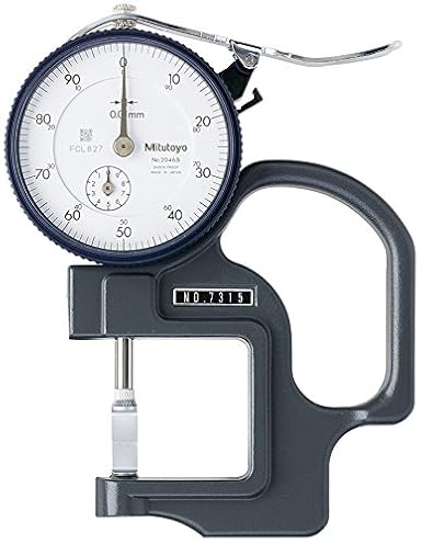 Mitutoyo 7315A Series 547 Blade Anvil Dial Groove Thickness Gauge, 0 to 10 mm