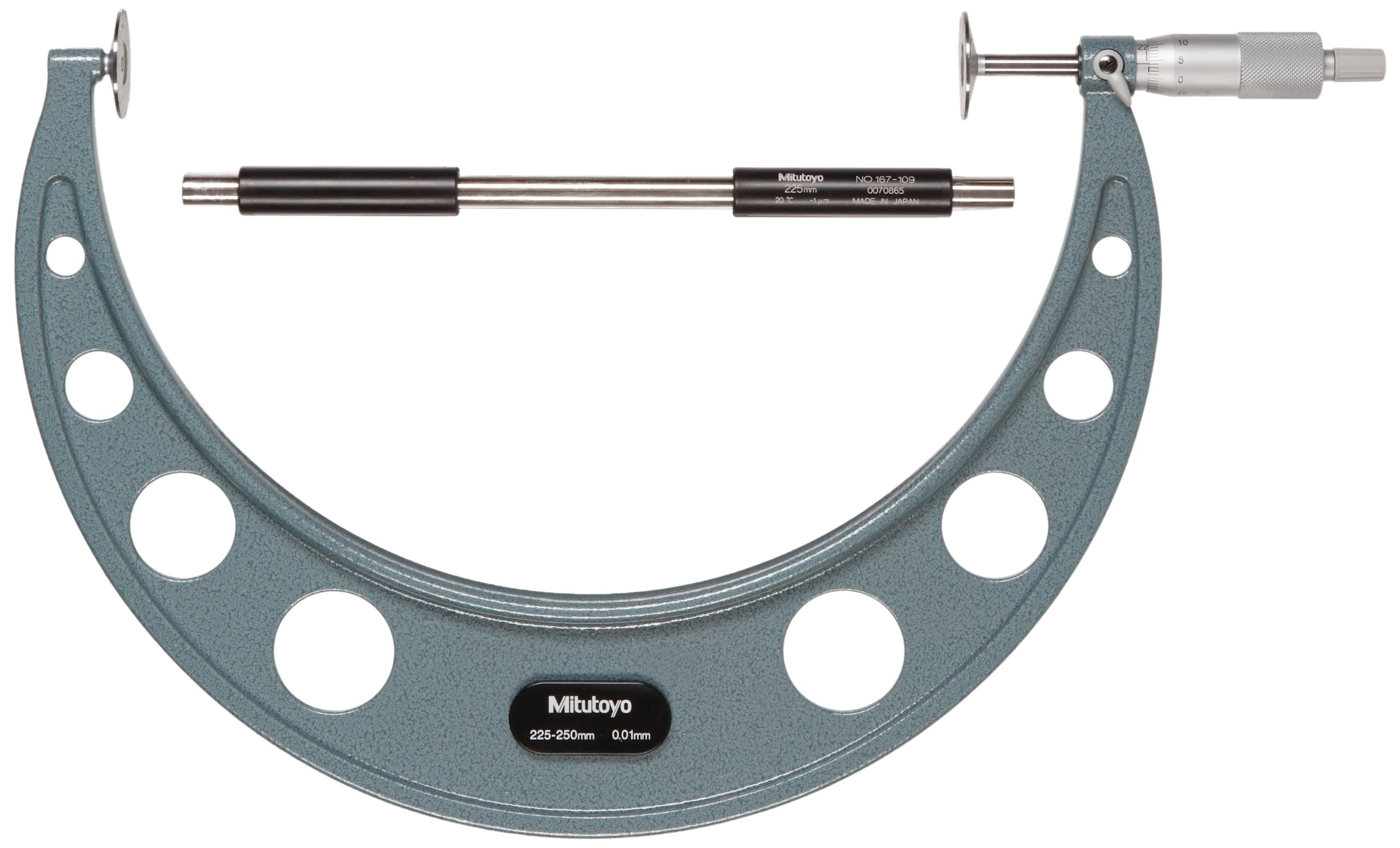 Mitutoyo 123-110 Disc Micrometer Hardened Steel, 225 to 250 mm