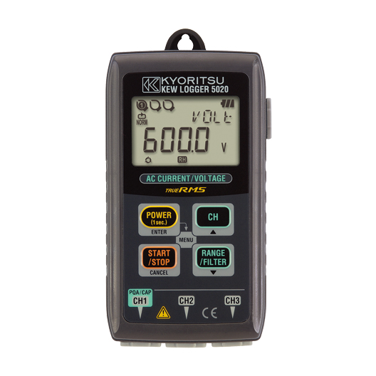 Kyoritsu 5020 AC Current/Voltage Data Logger, 3 channels