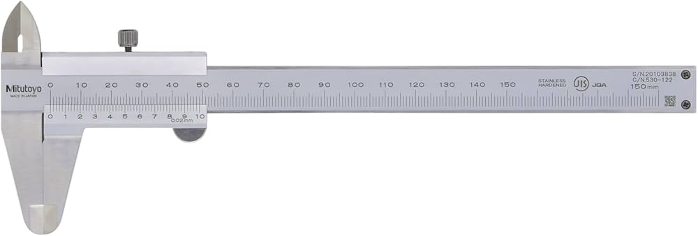Mitutoyo 530-122 High Accuracy Standard Vernier Calipers, 0 to 150 mm, Metric