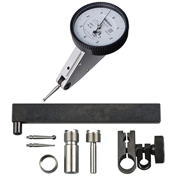 Mitutoyo 513-443-10T Horizontal Dial Test Indicator, Tilted Full Set, 0.016" Range