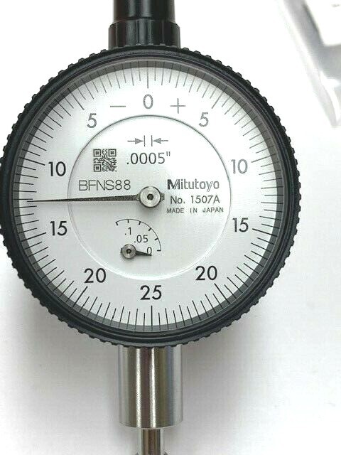 Mitutoyo 1507A Series 1 Compact Dial Indicator, 0.125", 0.0005" graduation