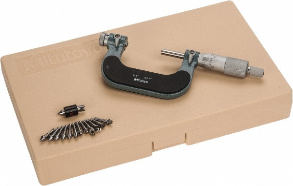 Mitutoyo 126-138 Series 126 Screw Thread Micrometer, 1 to 2"