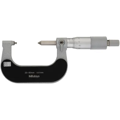 Mitutoyo 125-109 Screw Thread Micrometer, 25 to 50 mm, 2 to 3 mm/13-9TP