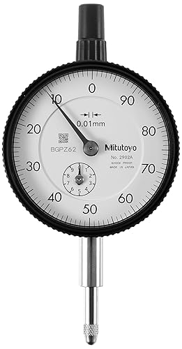Mitutoyo 2902A-01 Series 2 ANSI/AGD Metric Dial Indicator with lug, 10 mm range/1 mm revolution