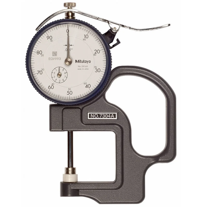 Mitutoyo 7304A Flat Standard Dial Thickness Gauge, Range 0-1"