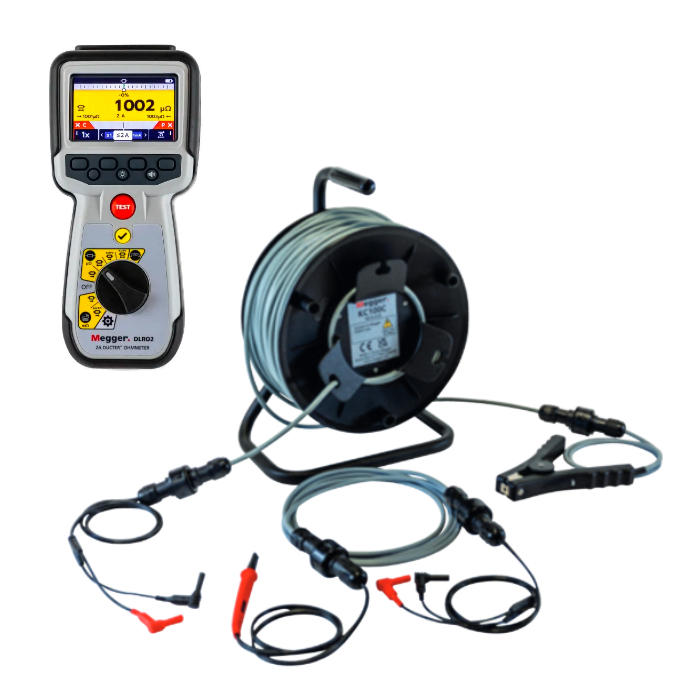 Megger DLRO2 KC100C KIT Ducter Low Resistance with Clip Probe Reel Kit
