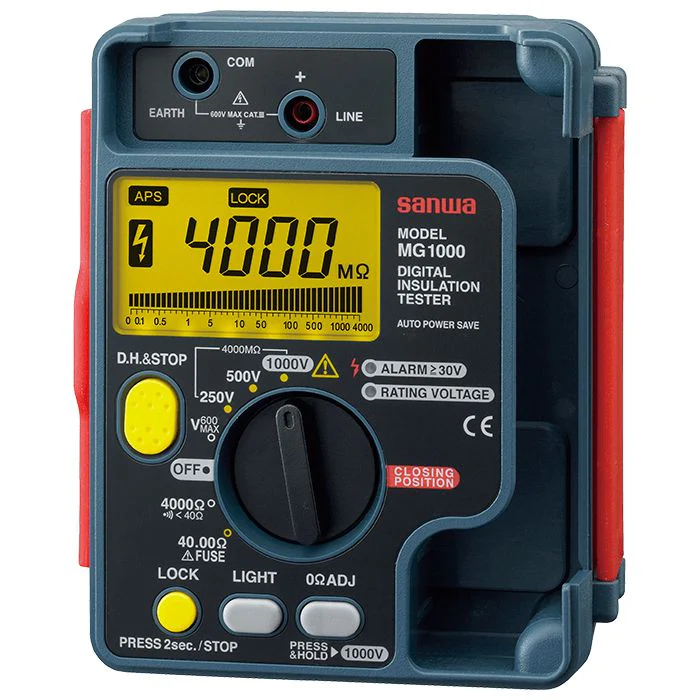 Sanwa MG1000 Digital Insulation Tester Dustproof + Splashproof IP54 Design