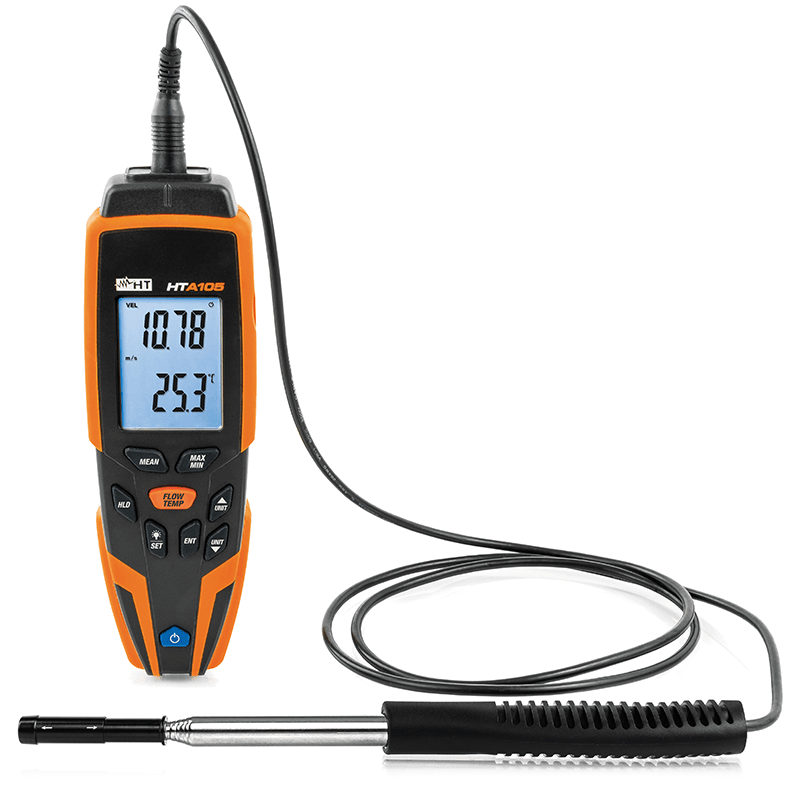 HT Instruments HTA105 Hot Wire Digital Thermo Anemometer Temperature Humidity