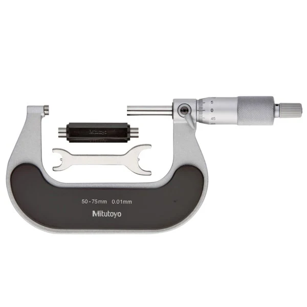 Mitutoyo 102-303 Outside Micrometer With Ratchet Stop, Range 50-75mm