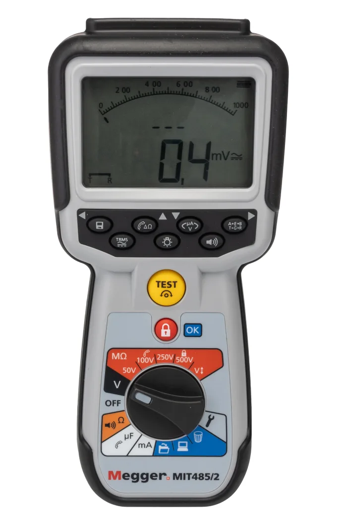 Megger MIT485/2 Insulation Tester, 50V/100V/250V/500V/1kV