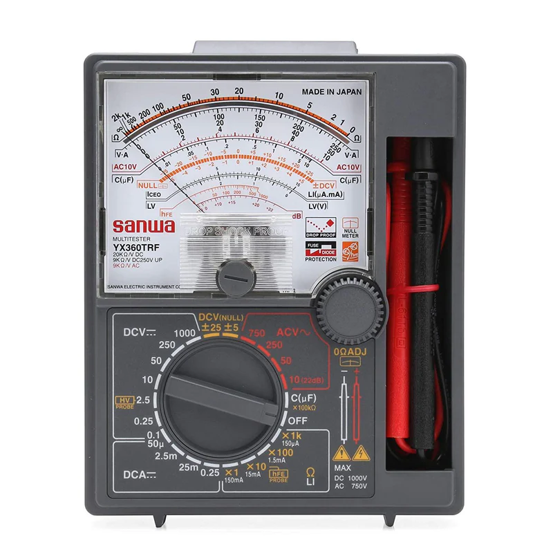Sanwa YX360TRF Analog Multimeter with Built-In Case
