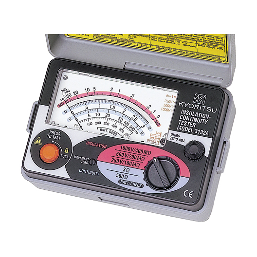 Kyoritsu 3132A Analog Insulation/Continuity Tester, 250/500/1000 V