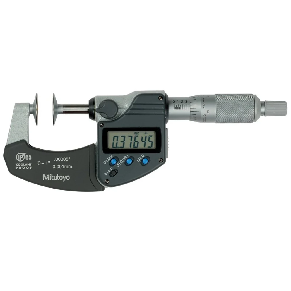 Mitutoyo 323-350-30 Disk Micrometer, Range 0-1"/ 25.4mm