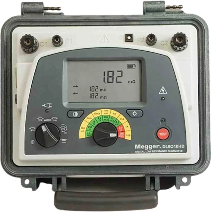 Megger DLRO10HD Digital Low Resistance Ohmmeter, 10-Amp