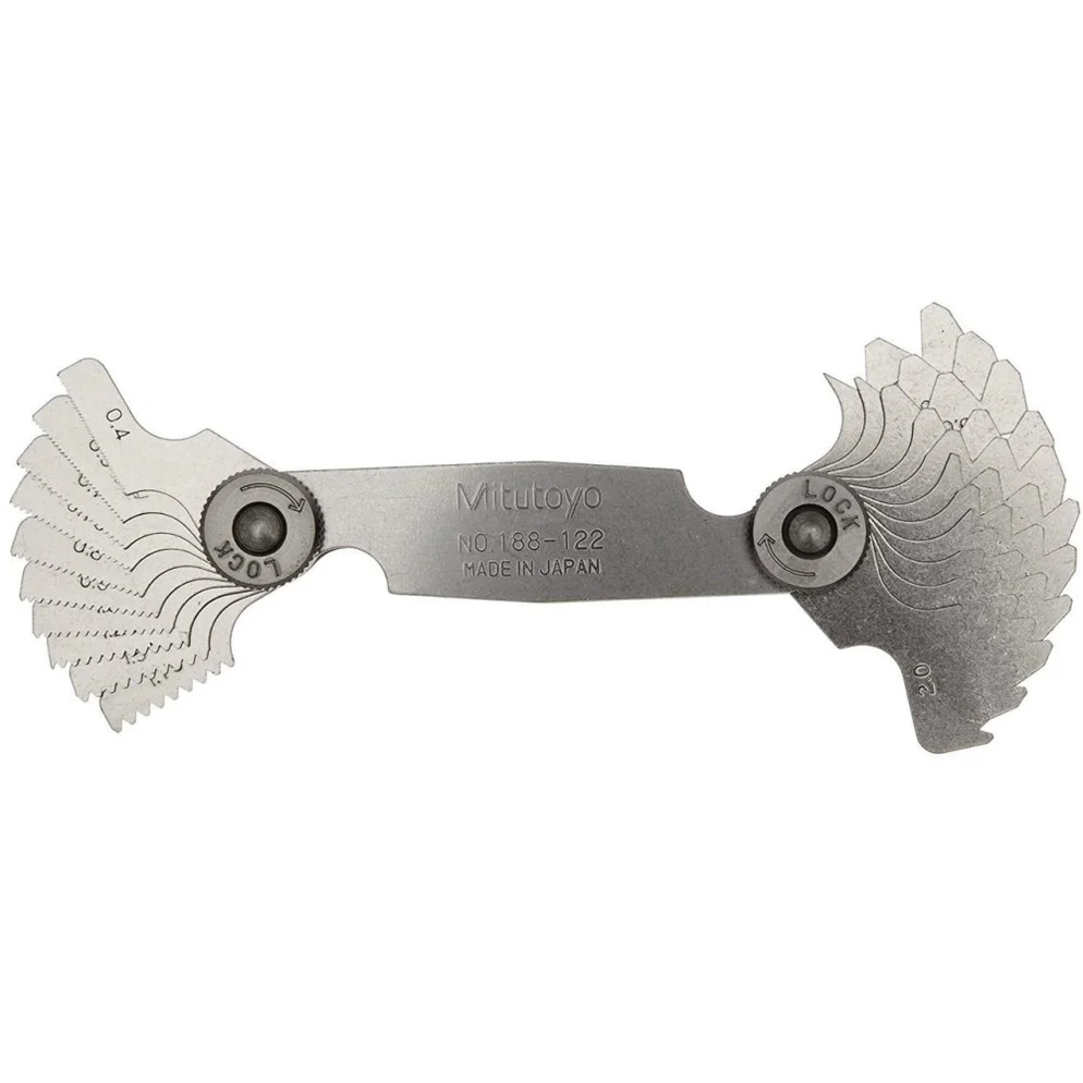 Mitutoyo 188-122 Screw Pitch Gages, Range 0.4-7mm
