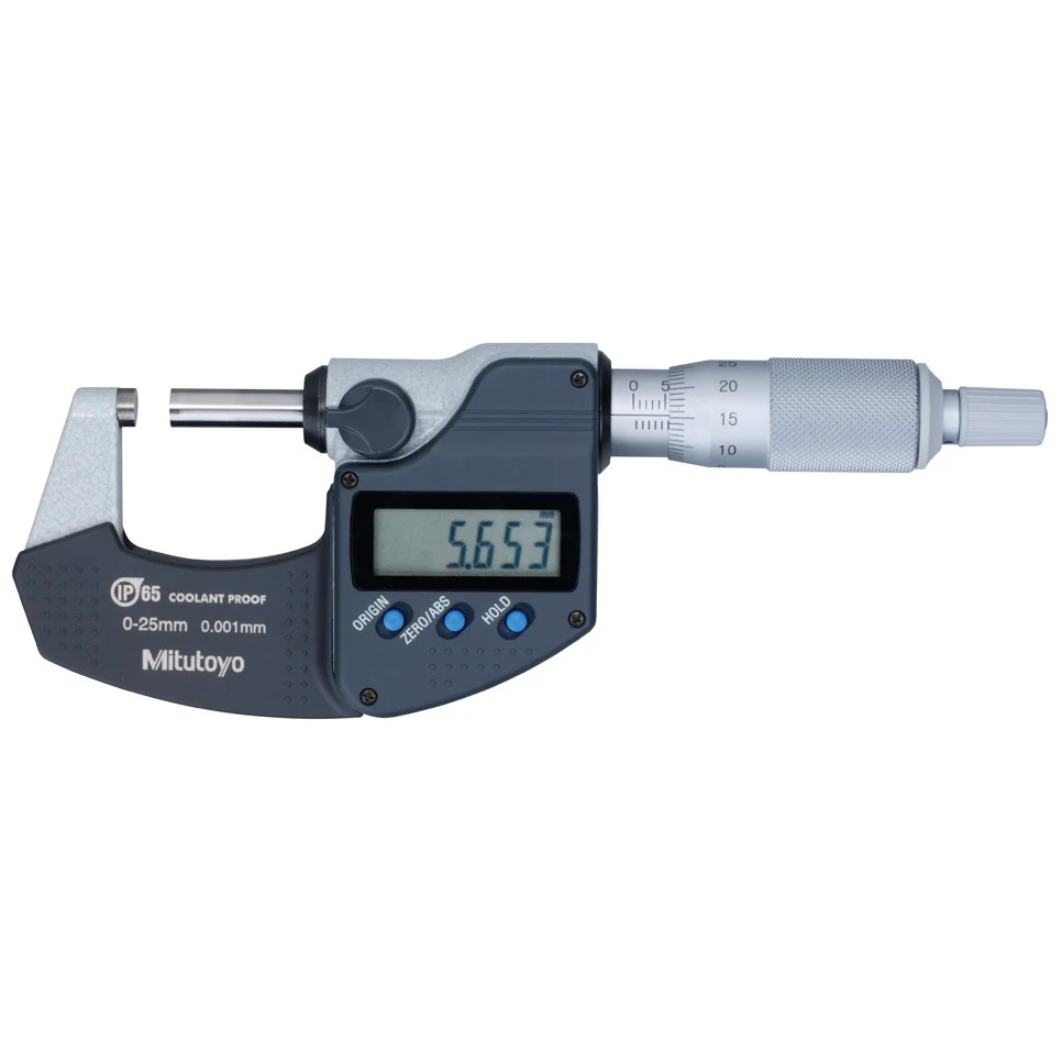 Mitutoyo 293-240-30 Digimatic Micrometer, Range 0-25mm IP65 Ratchet Stop-No SPC