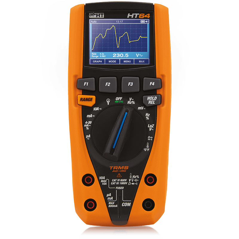 HT Instruments HT64 TRMS CATIV with Datalogger Graphic DMM 6000 Counts