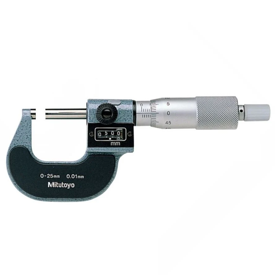 Mitutoyo 193-101 Micrometer Digit Read, Range 0-25mm