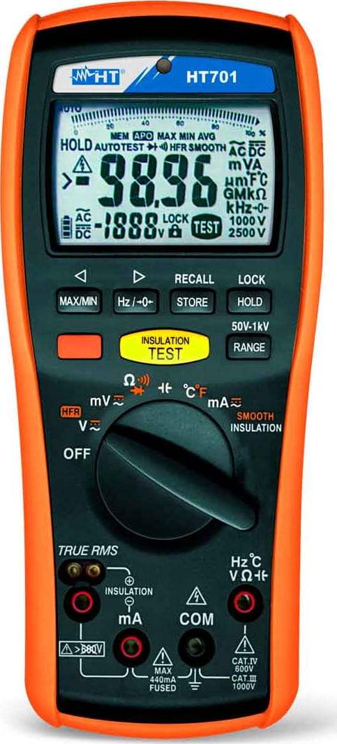 HT Instruments HT701 Professional TRMS Multimeter + Insulation Meter