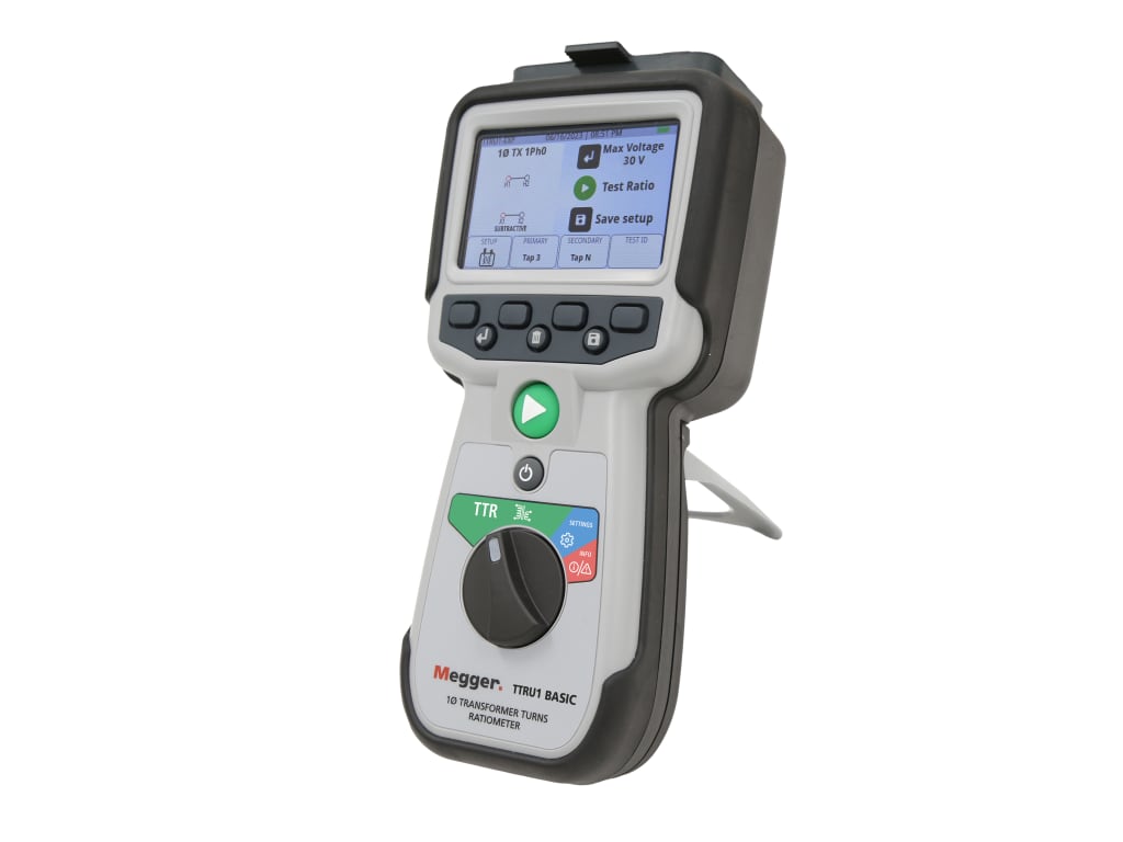 Megger TTRU1-BASIC Handheld turns ratiometer, 37.5 VAC test set