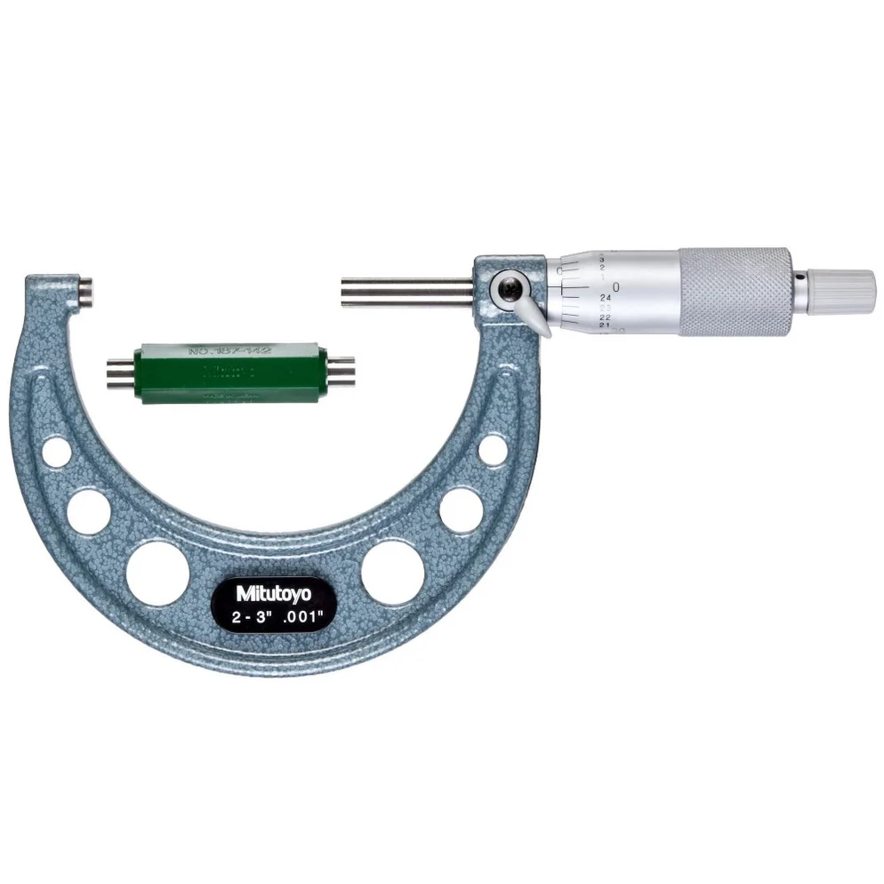 Mitutoyo 103-179 Outside Micrometer With Ratchet Stop, Range 2-3 Inch